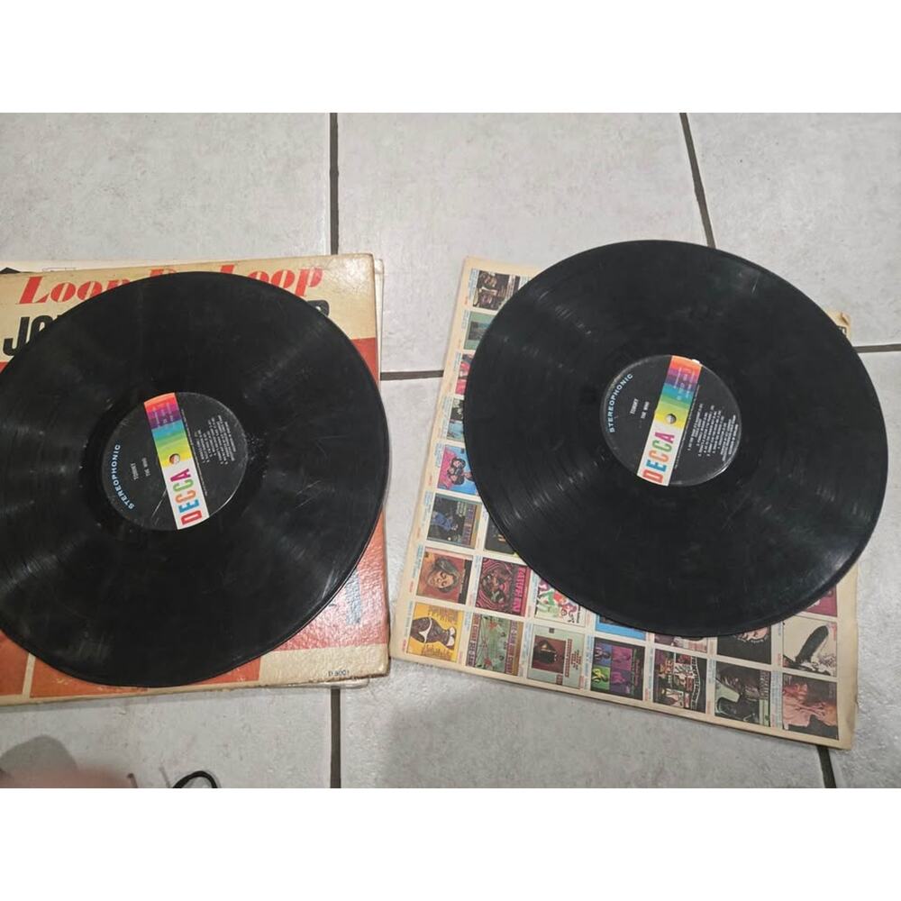 Vintage vinyl The Who's 1969 rock opera album Tommy, Decca Records label.